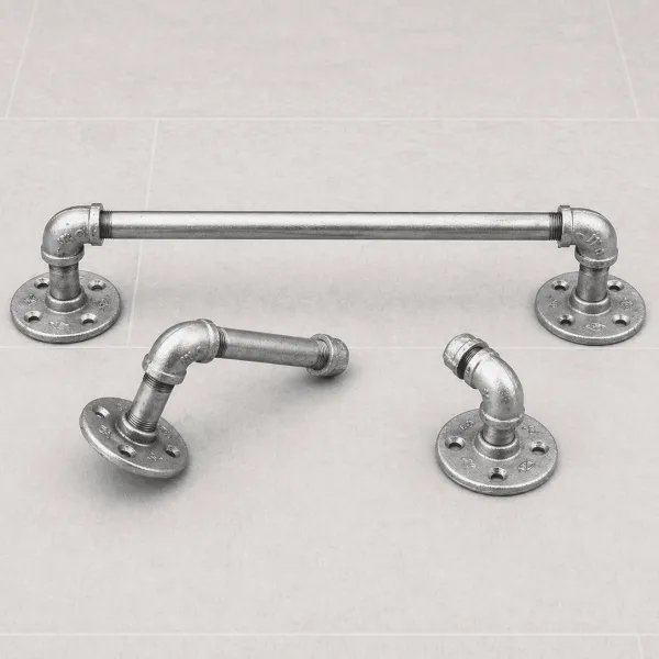 Black chrome bathroom set of towel bar, towel hook and toilet paper holder