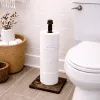 two -three-four toilet paper rolls floor bathroom staorage