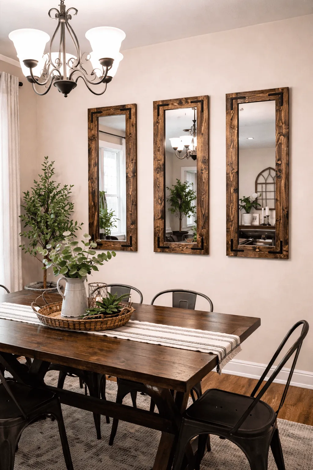 Golden Oak Wood Framed Mirror | Farmhouse Bathroom Vanity - Image 13