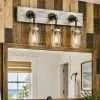 Farmhouse mason jar light fixture, rustic gray weathered wood bathroom vanity light, 3 light industrial wall sconce, pipe lighting decor, made in USA
