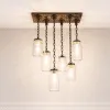 rustic kitchen chandelier lighting mason jar wood farmhouse style with 3-4-5-6 jars