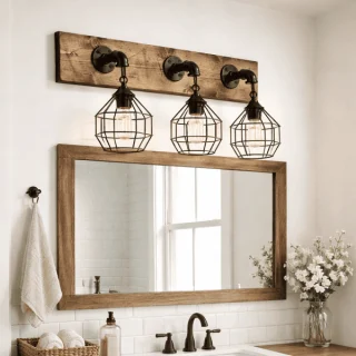 cage light fixture for bathroom