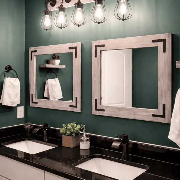 light whitewash wood frame mirror