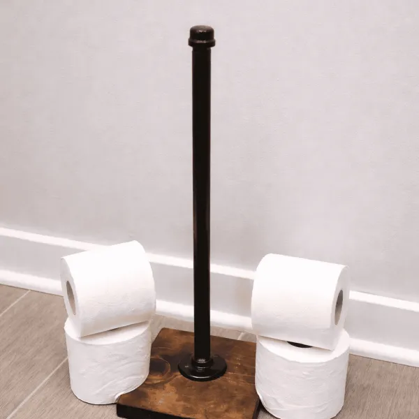 two-three-four toilet paper rolls floor bathroom staorage