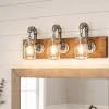 rustic farmhouse mason jar bathroom light fixture made in USA