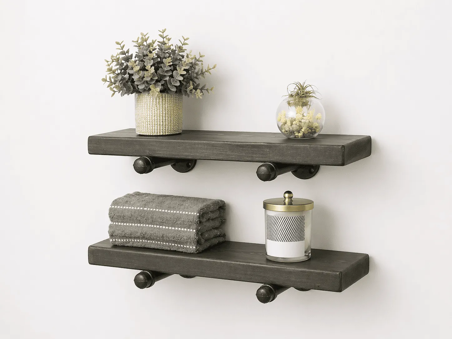 Shelves on Pipe Brackets