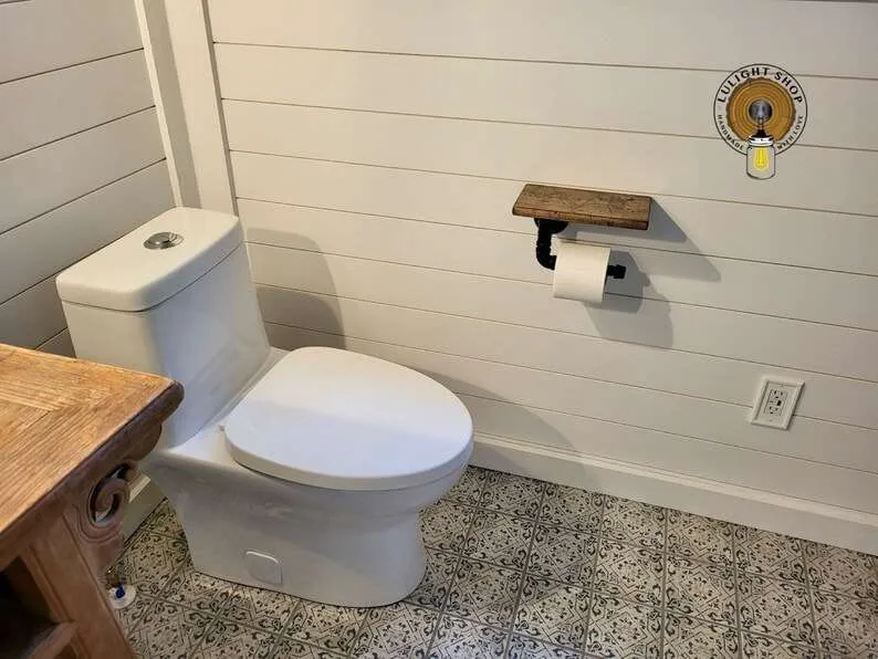 farmhouse toilet paper holder wall mount pipe design