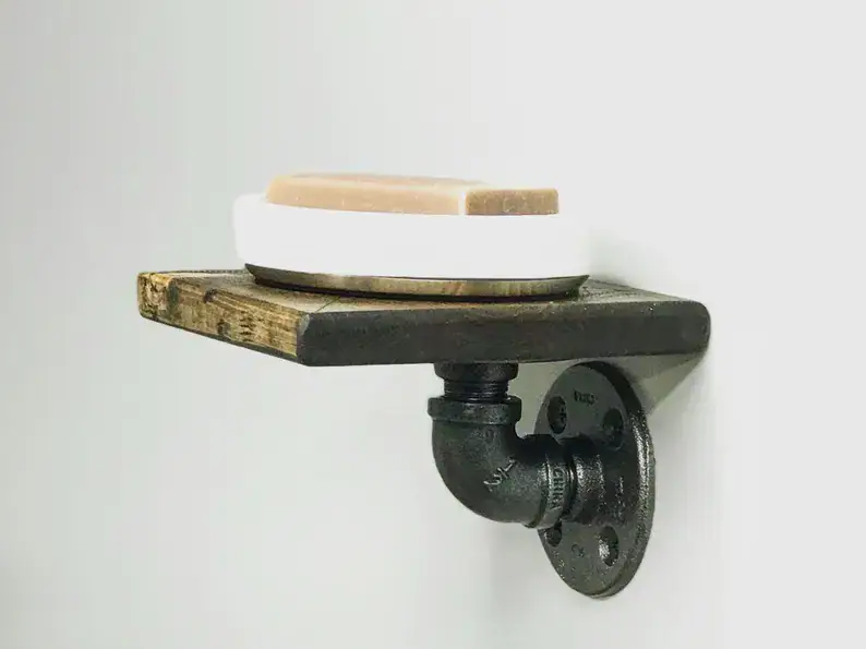 Small Soap Holder Shelf, Small Shelf, Wall Shelf, Shelving, Flower Shelf, Industrial Shelving, Bathroom Decor, Bathroom Shelf, Accent Shelf - Image 3