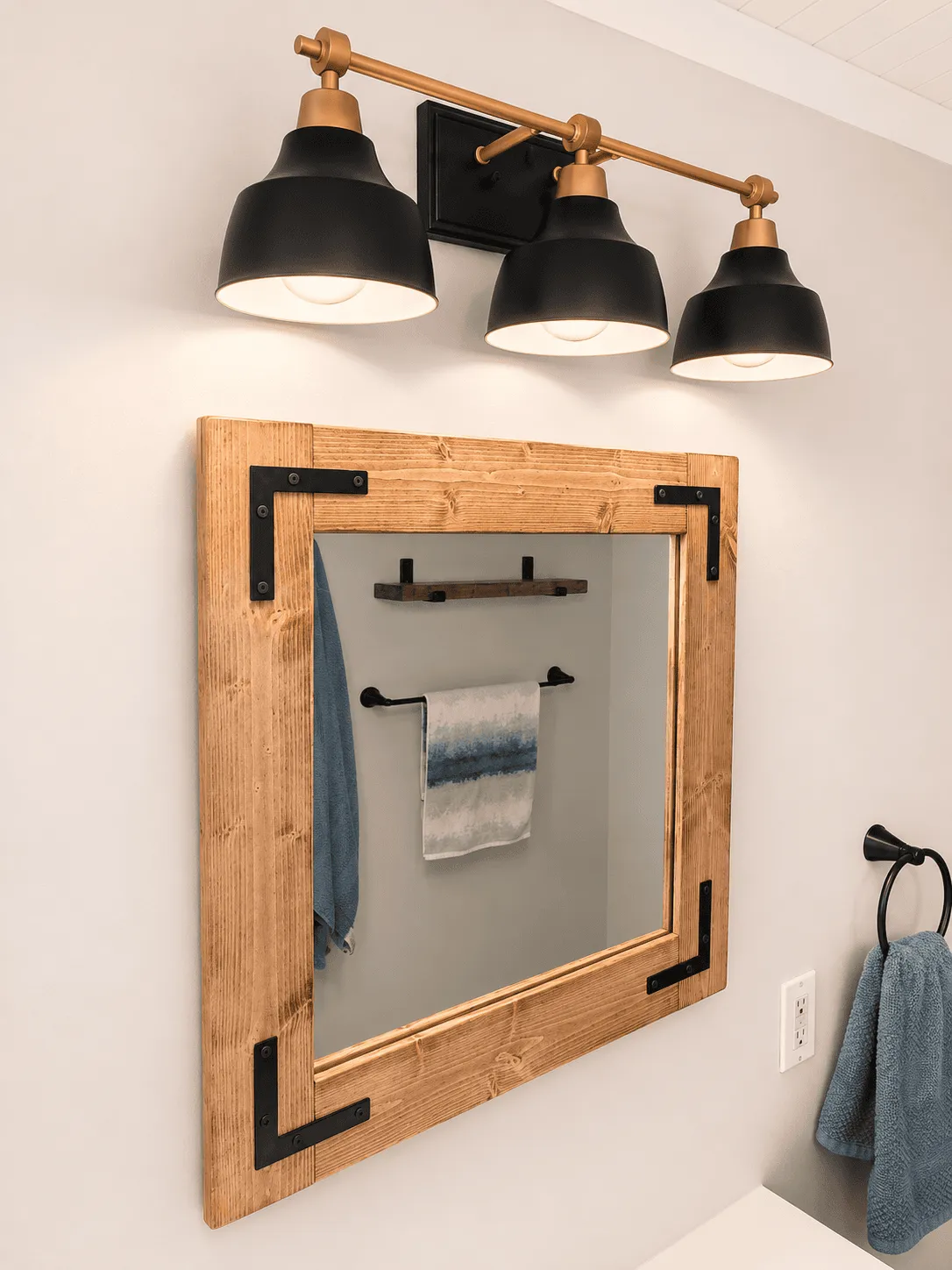 early american wood frame mirror