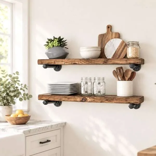Rustic Wood Wall Shelf