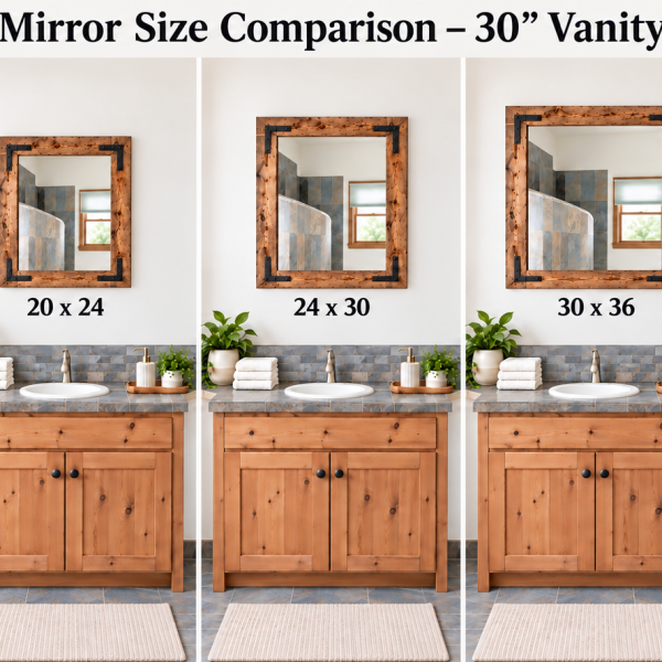 Coffee Wood Framed Bathroom Mirror – Handmade Unique Piece - Image 5